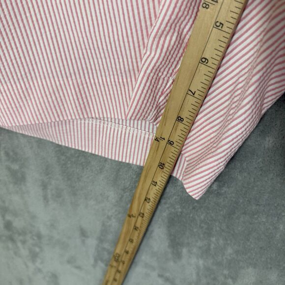 NWT Talbots Womens Perfect Shorts Sz 24W Pink Seersucker Stripe Elastic Waist - Picture 7 of 10